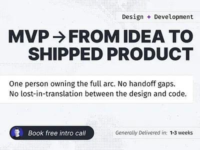 MVP Design + Development - Service Cover app cover mvp native prototype service web