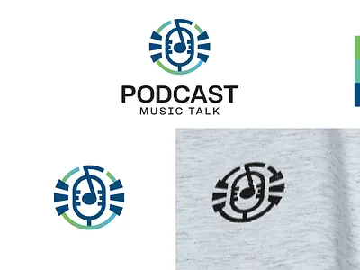 Music Podcast Logo Template audio logo brand identity branding broadcast design entertainment graphic design illustration logo logo template logo type media logo microphone minimalist music podcast radio logo vector