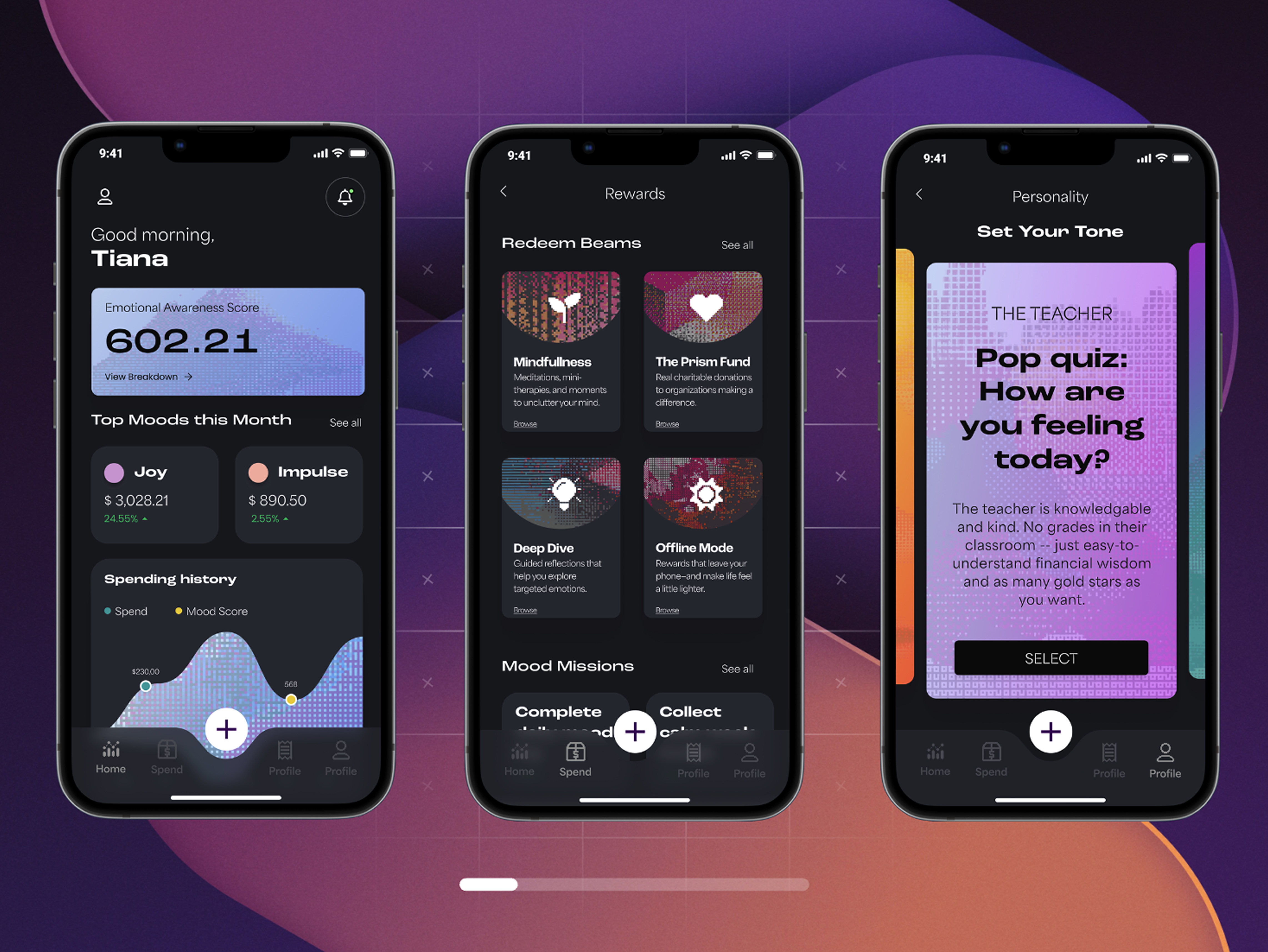Prism - App animation branding logo design mobile app mobile design motion graphics native app personal finanace product design ui ux visual design