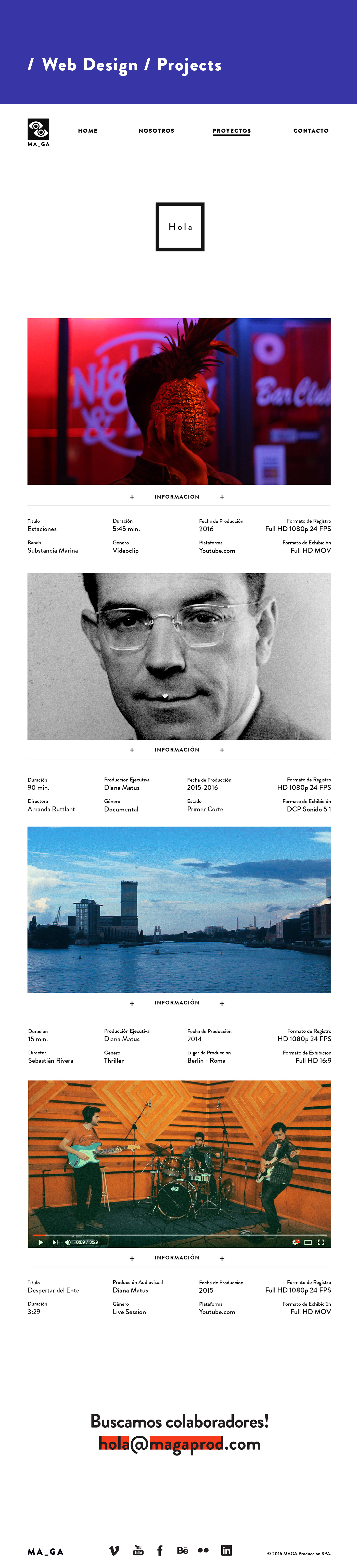 MA_GA Films Web Design 2d branding chile design graphic design logo logotype visual identity visual system web design