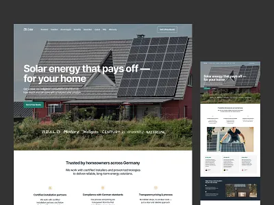 Solar Energy Landing Page clean ui conversion design form design landing page product design renewable energy solar energy ui design web design website concept