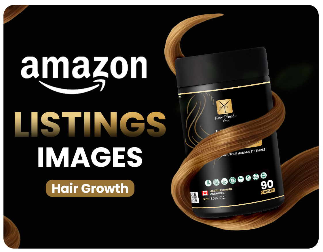 Hair Growth Amazon Listing Images amazon amazon listing conversion design amazon supplement listing design before after supplement design graphic design hair growth supplement design hair supplement product images images listings