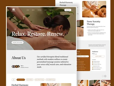 LARANA- Spa & Massage Center clean designerlife designinspiration landingpage minimalui portfolio productdesign spa center uidesign userexperience uxdesign webdesign wellnessdesign
