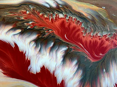 Heart of the Inferno 🔥– Acrylic Pour with Explosive Blends acrylic acrylic paint art branding design illustration paintings pouring tutorial