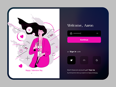 Login screen📅 affinity designer celebration clean day doodle event festival form gradient illustration log in login minimal minimalism sign up signin ux illustration valentine visual designer web