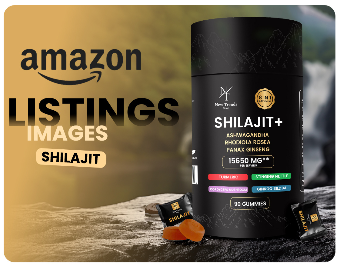Shilajit Gummies Amazon Listing Images amazon amazon infographic design amazon listing design amazon product listing images amazon seller design services branding conversion focused design design ecommerce branding design ecommerce product image design graphic design listings product listing optimization product marketing visuals product page visual design shilajit supplement branding design