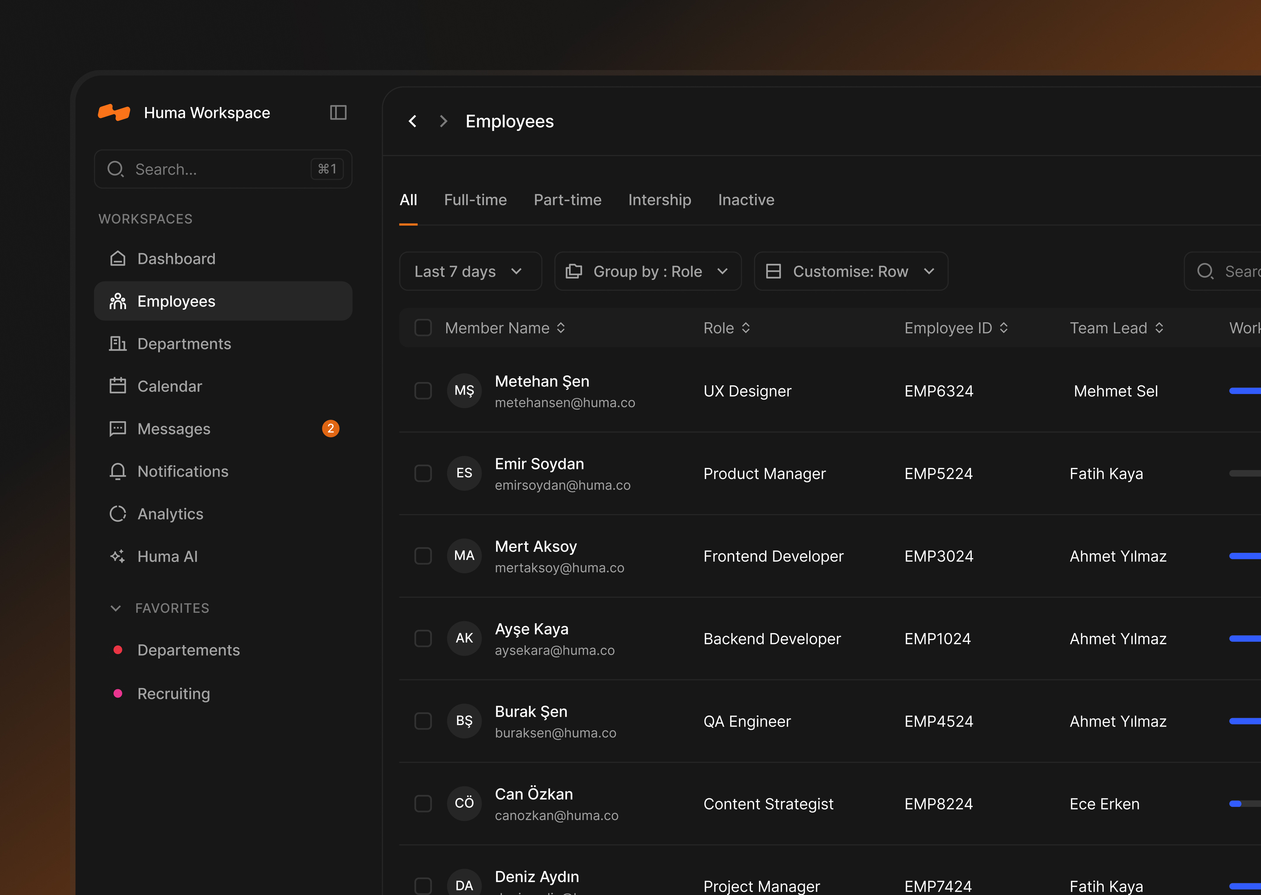 Huma - Human Resource Dashboard [Employee] portfolio ui ux