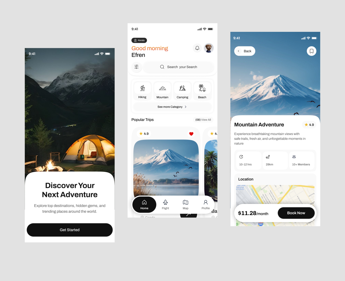 Example of Travel Booking App UI UX Design