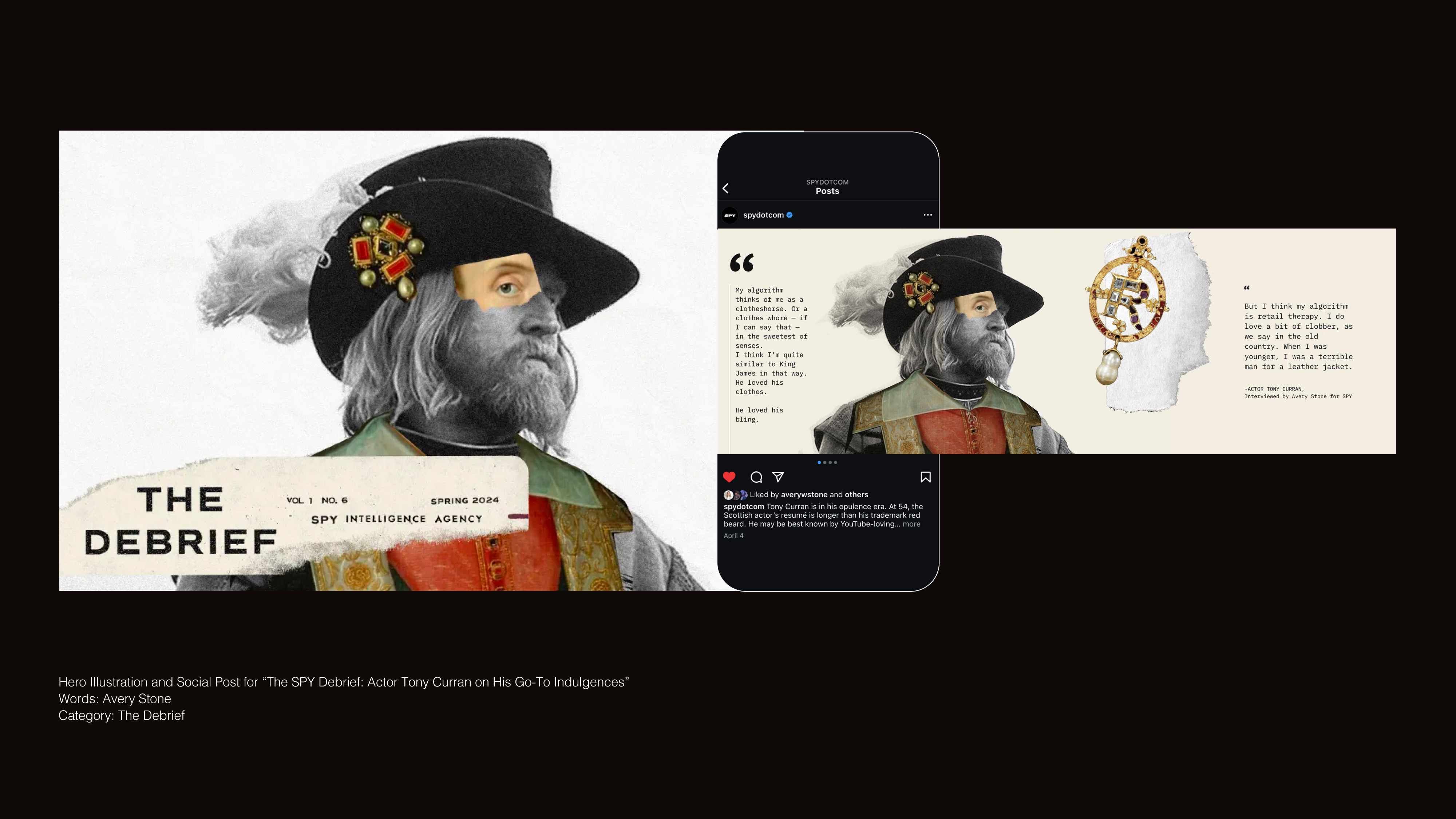 The Debrief: Editorial Collage + Social Post branding collage digital collage editorial editorial illustration graphic design hero illustration instagram layout design quote social ui