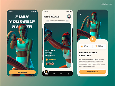 Fitness Mobile Ios App UI Design android animation app app interaction dashboard design exercise fitness gym health ios motion motion graphics online simple sports ui ux wellness workout