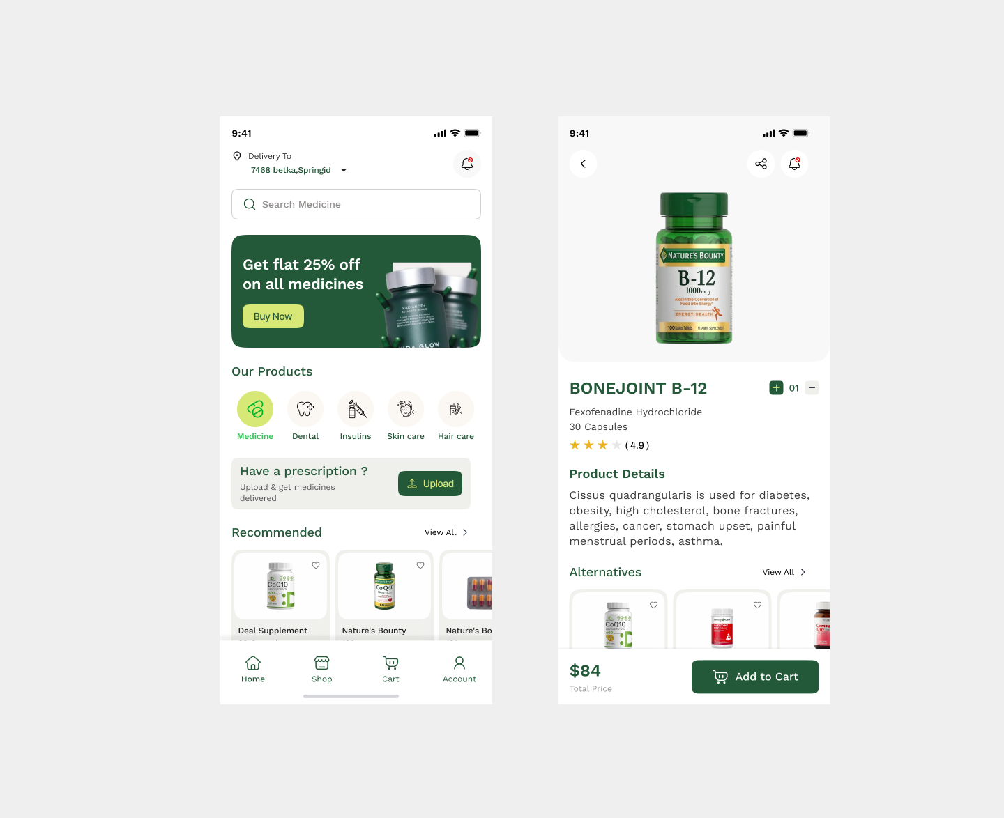 Example of Pharmacy IOS Mobile App Design
