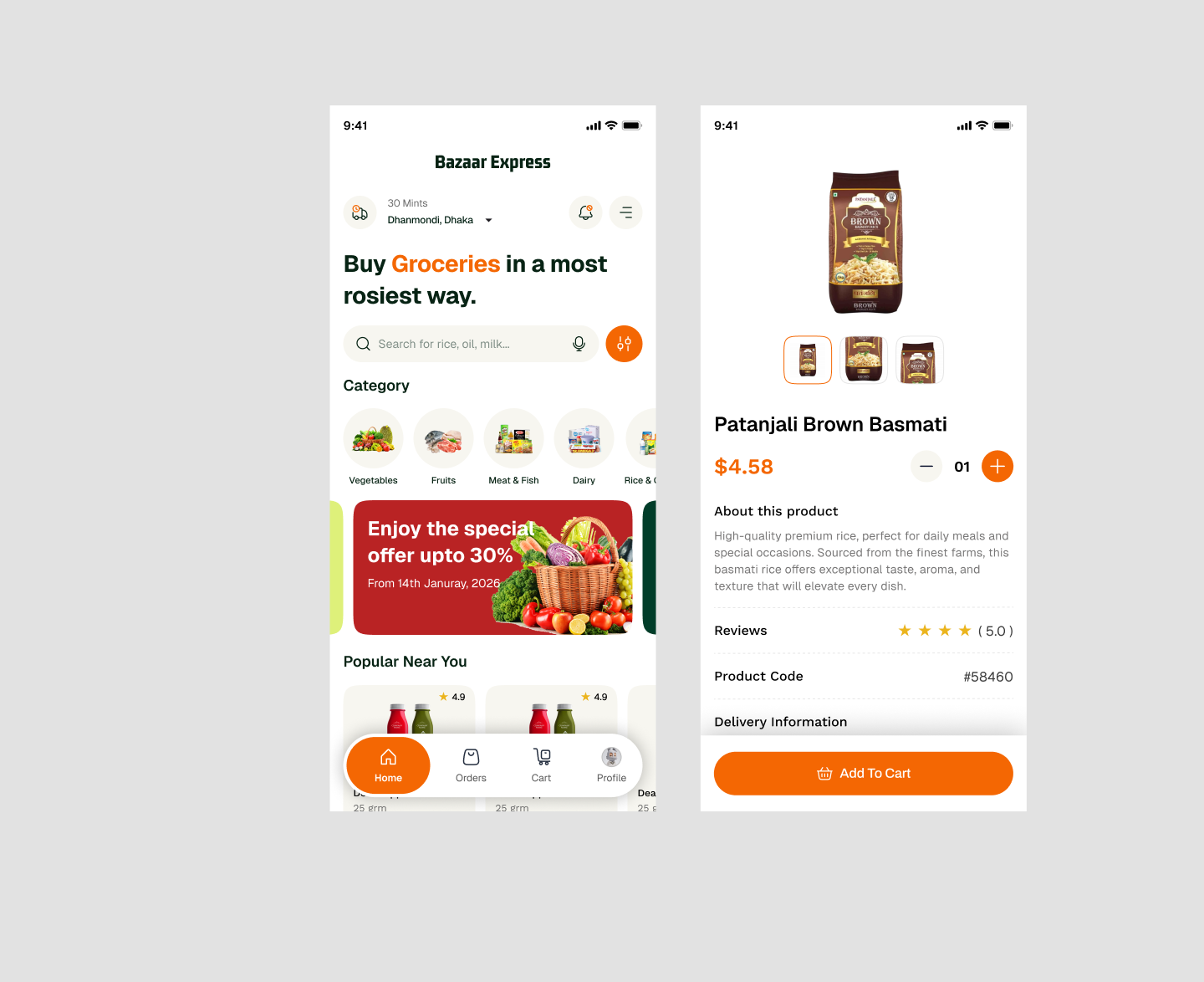 Grocery Store Mobile App add to cart app bazar bazar app checkout create order food store grocery app grocery shopping grocery store mobile app mobile store order quantity store ui ux