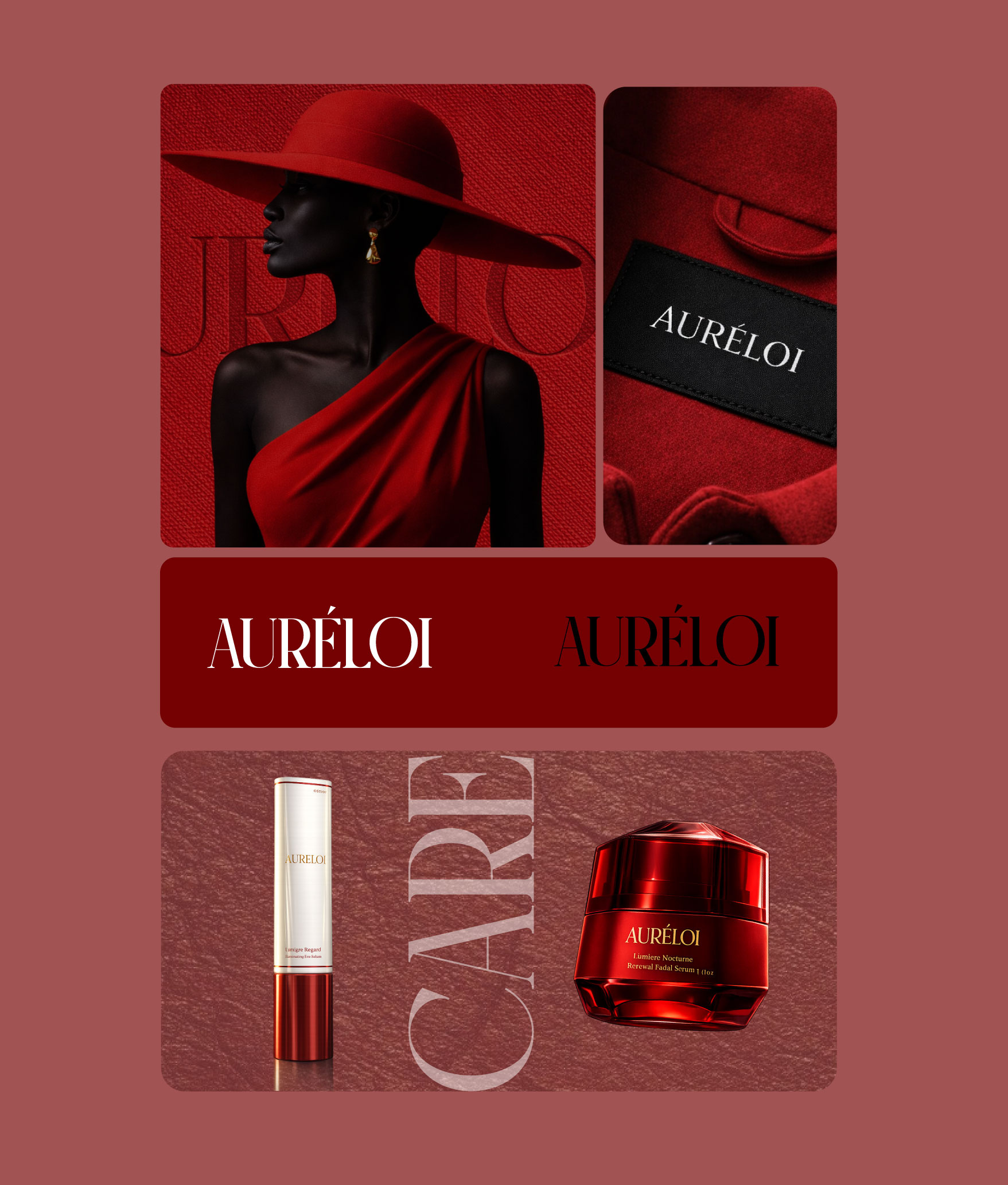 AURÉLOI Visual Identity for Luxury Fashion branding fashion graphic design label luxury packaging premium visual identity