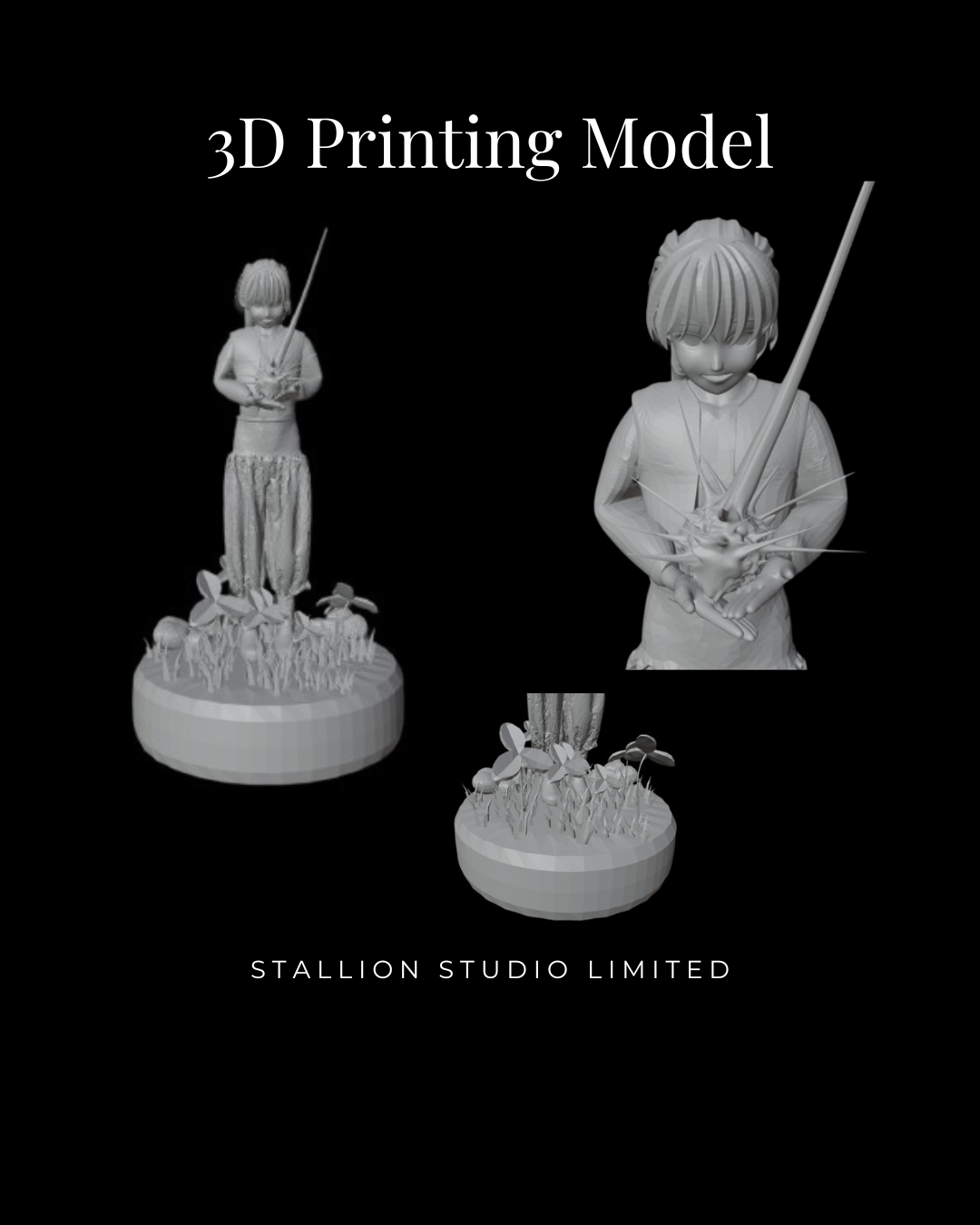 3D Printing Commission 4 3d 3d printing model anime bjd toys blender cartoon commission design graphic design illustration logo miniatures stallion studio limited