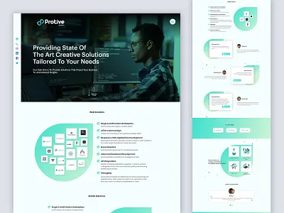 Protive Solutions branding design layout logo protive solution template theme ui uiux web design