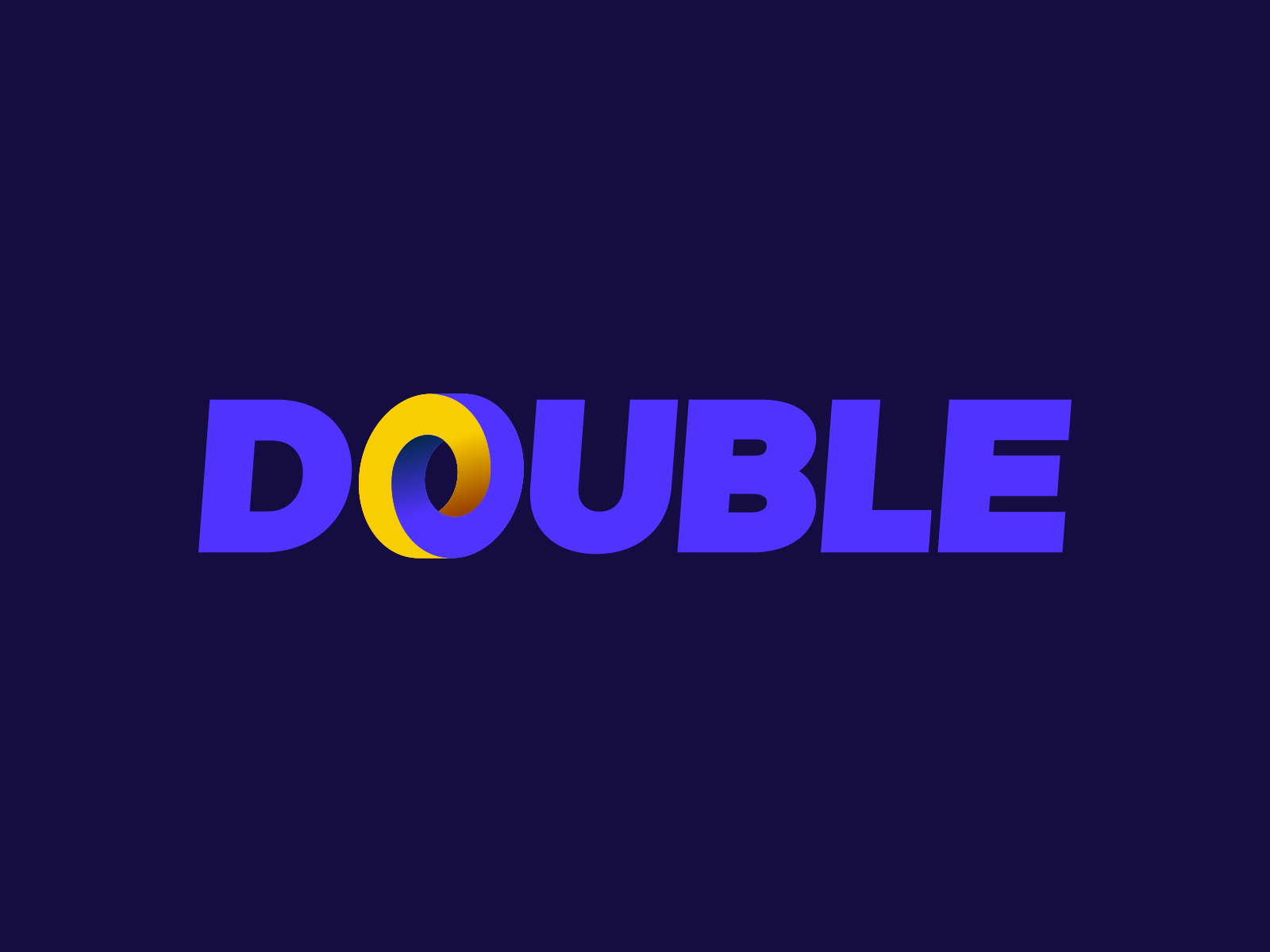 Example of Double, wordmark logo design for a fun, entertainment project