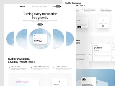 Skyies - Payment Processing Infrastructure Website clean design fintech fintech landing page fintech website landing page landing page design paymen infrastructure website payment payment infrastructure ui ui design uiux uiux design ux web web design website website design