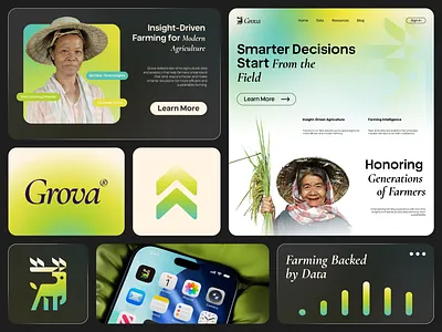 Grova Agtech Branding agtech brand guidelines brand identity brand sign branding business graphic design identity logo design logotype packaging startup symbol visual identity