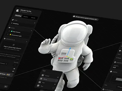 3D Builder Dashboard 3d builder app 3d dashboard ui 3d design tool 3d modeling interface 3d workspace design cansaas clean control panel creative tools dashboard dark ui dashboard design modern design product design saas shader editor ui ui ui design ux ux design