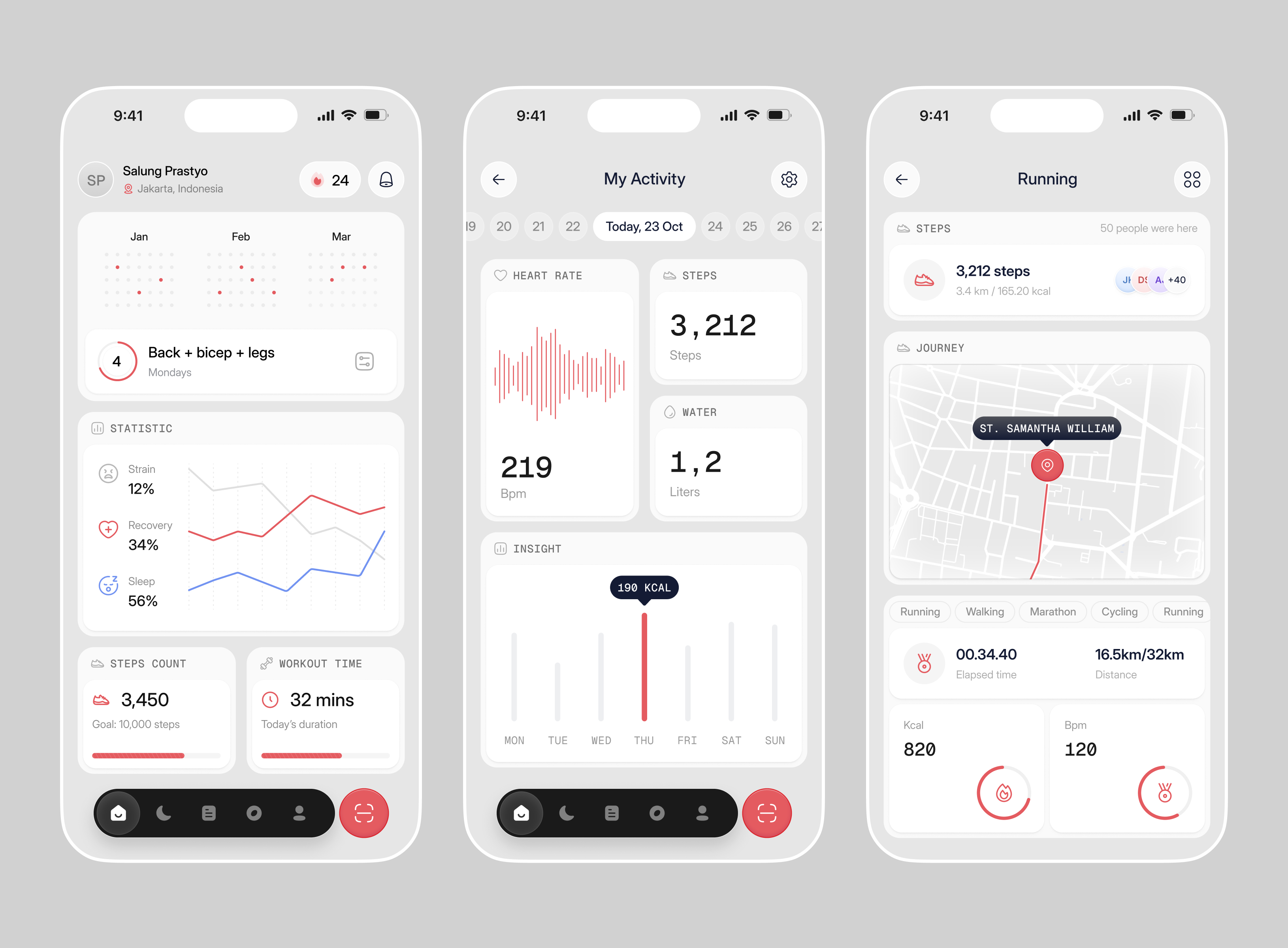 Example of Fitness & Health Monitoring App