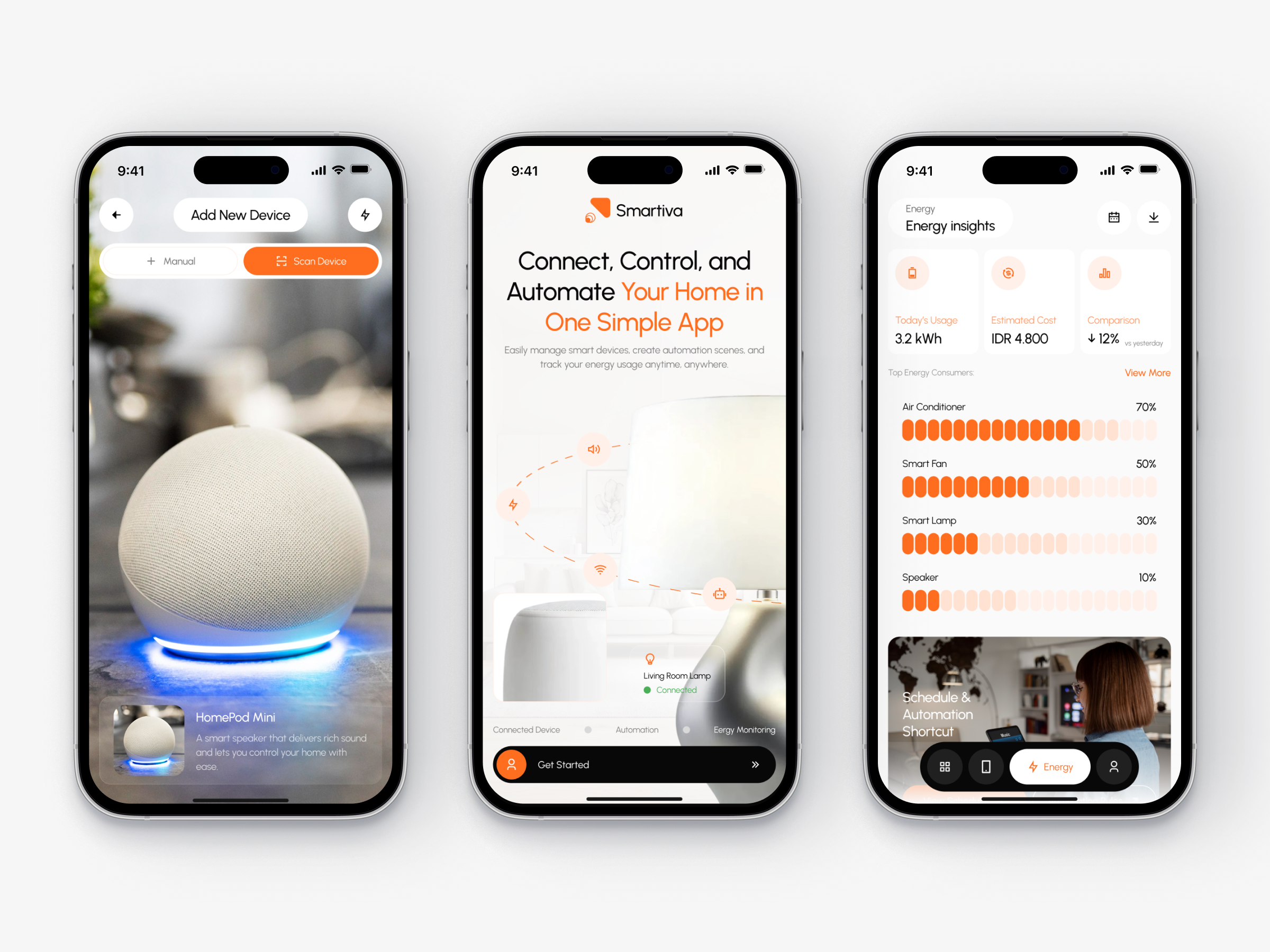 Smartiva - Smart Home Control App home home automation iot app mobile mobile app mobile application design product smart device smart house smarthome smarthome app ui ui design uiux ux