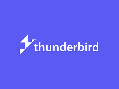 thunderbird pt4 bird bolt electric geometric light logo logo design logorilla simple speed tech technology thunder