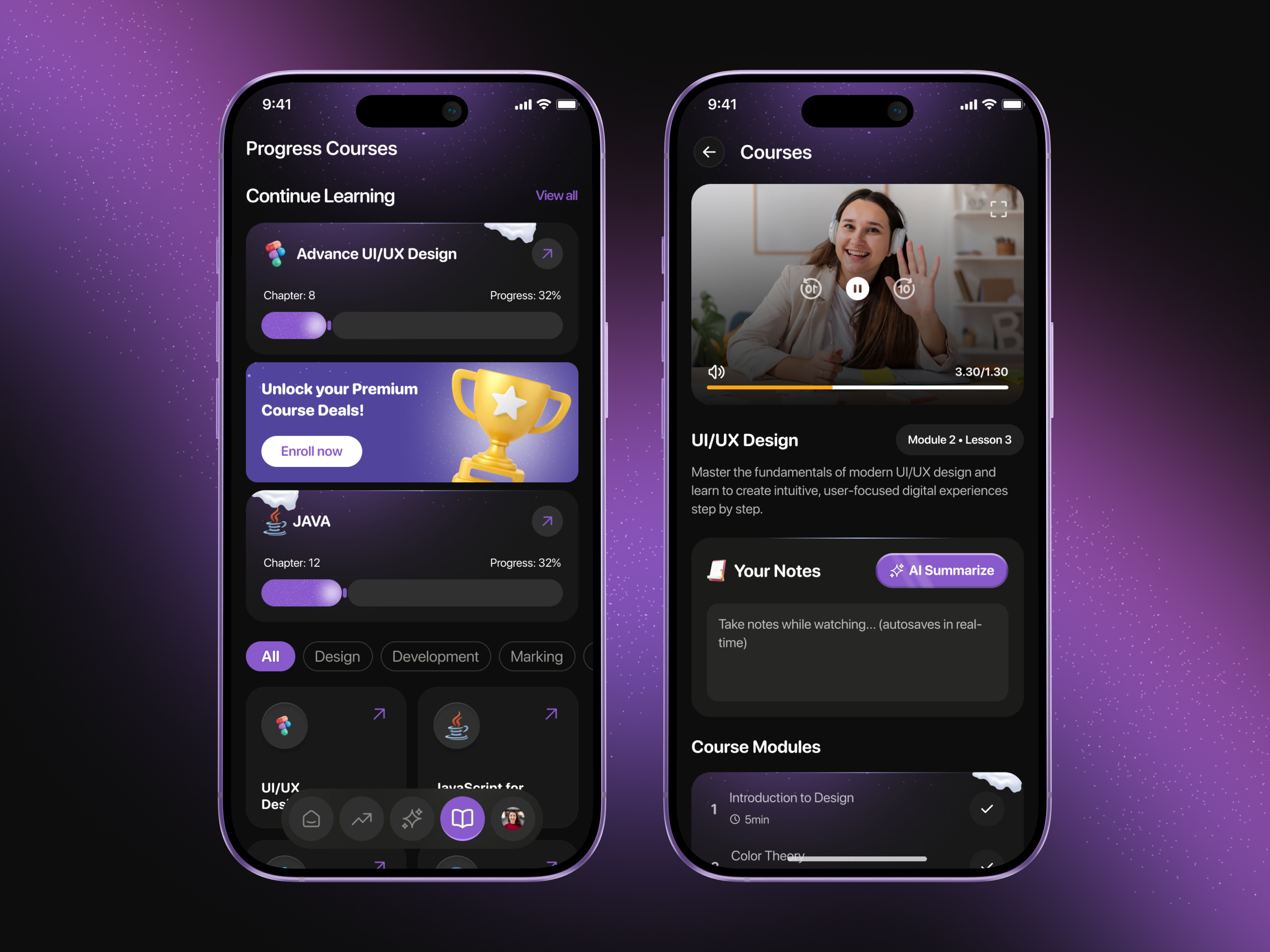 Online Learning App | AI Learning Mobile App Design ai ai app ai learning app design app ui app uiux design e learning e learning app focotik ios app learning mobile app design mobile learning app online learning app ui ui design ui ux design