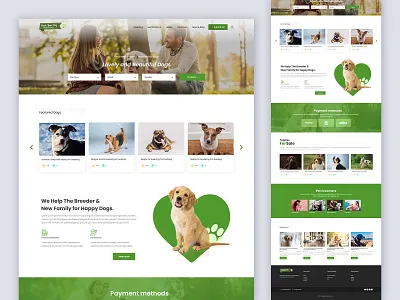 Pets Dating Web Design branding design layout logo pets pets dating template theme ui uiux web design