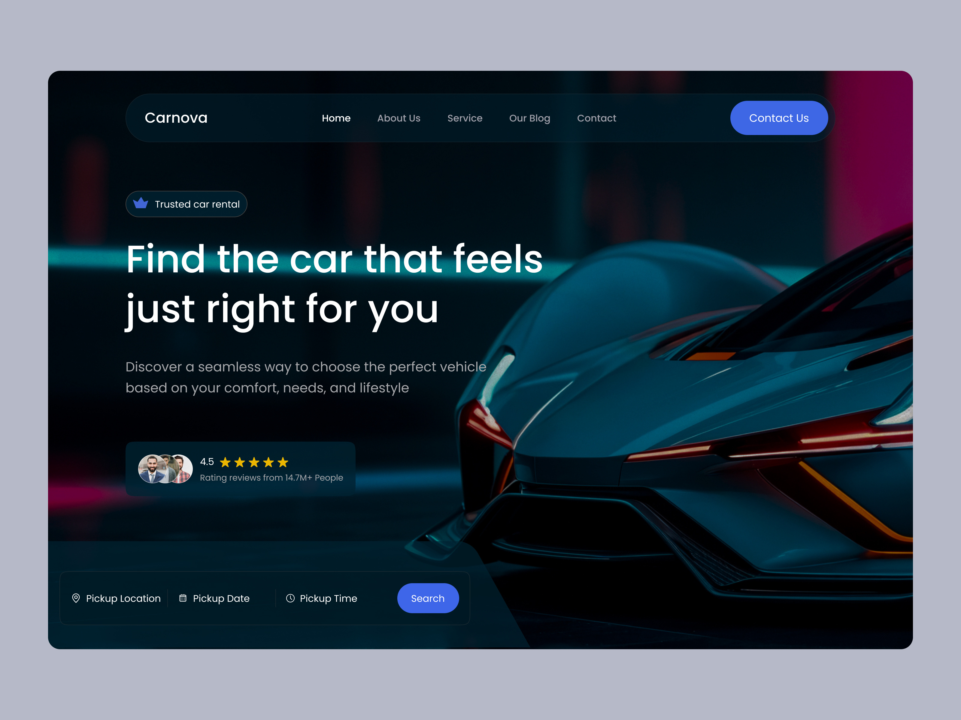 Luxury Car Rental Landing Page automobile website car rental homepage io design landing page luxury car minimalist sports car ux design vooking app web design website website design
