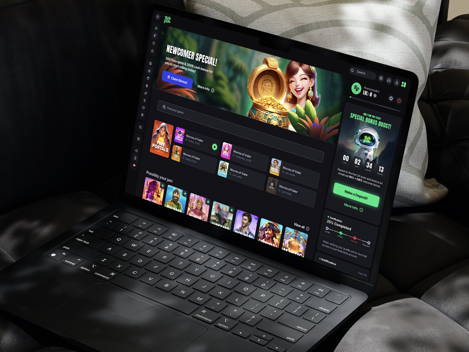 Casino UI / UX | Home Screen