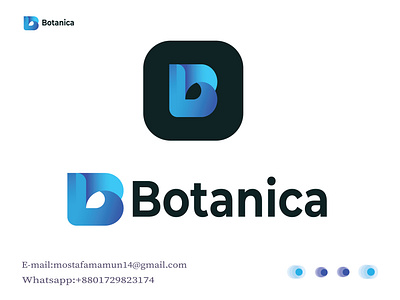 Botanica minimal 3d B latter logo branding design graphic design logo