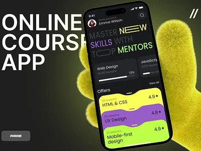 Online Courses Mobile iOS App Design android app app interface courses dashboard dashboard design design education ios learning app mobile mobile app mobile ui modern design online product design ui ux