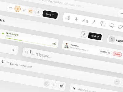 SaaS UI Components admin panel ai ai platform ai tool app design chat components dark theme dashboard design system interface light theme product design saas startup tech ui kit ux web app workspace