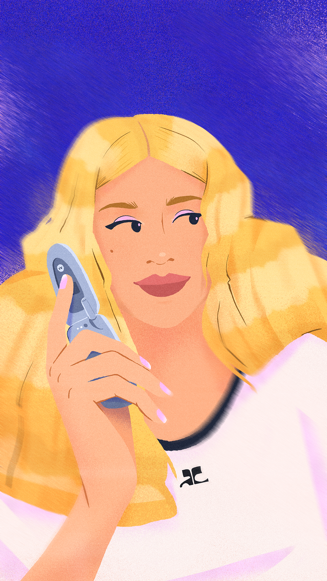 Flip phone colour design drawing flip illustration phone style tech