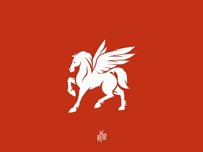The Pegasus logo bold design branding creative agency icon design inspiration logo minimalist vector motion design mythic branding pegasus powerful logo red background sport logo uplift winged symbol