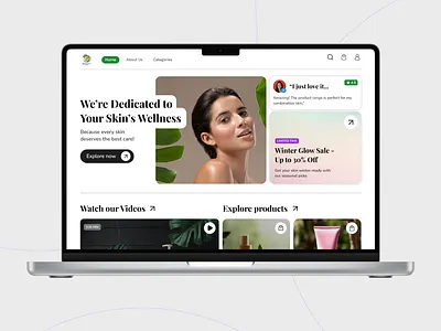 Skincare Hero Section – Minimal & Elegant Web Design graphic design hero skincare ui uiux