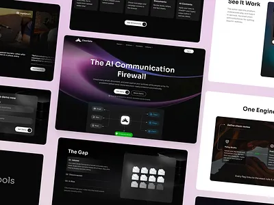 ClearGate - AI Firewall Landing Page ai artificial intelligence clean communication dark mode design firewall landing page minimal modern saas template ui ux website