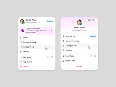 Menu Dropdown UI Components appdesign dashboard design figma productdesign ui ux