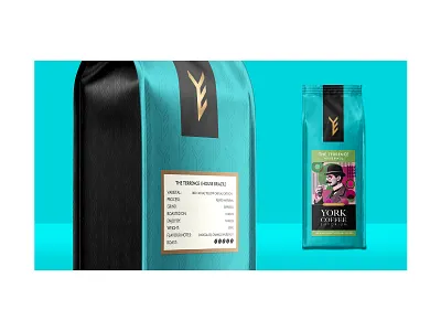 Front and back of pack deisgn for York Coffee Emporium brand brand identity branding packaging packaging design