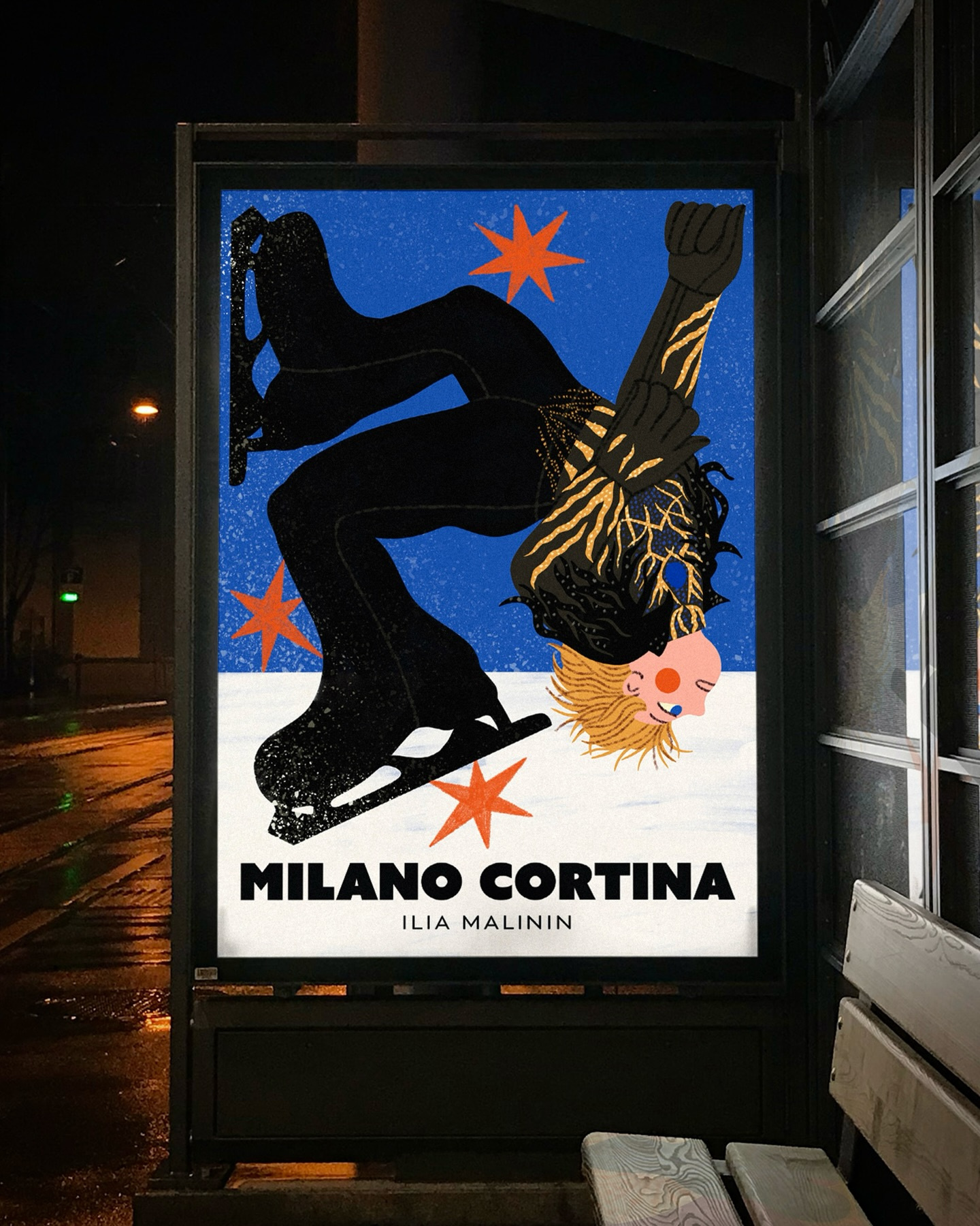 Winter Olimpics Poster branding busstop citylighht design download identity illustration lifestyle logo milano cortina mockup mockups poster premium psd template typography winter olimpics