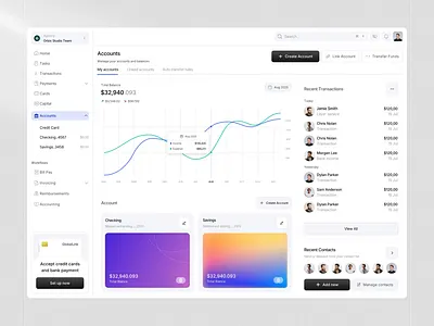 Finance Dashboard UI | Accounts & Balance Management System account management ui animation banking app dashboard banking dashboard web app clean ui design dashboard data visualization dashboard finance dashboard financial analytics web app fintech dashboard management system modern admin panel product design responsive dashboard design saas dashboard saas dashboard design transaction history web web design website