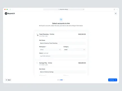 Finance SaaS - Adding new account UI adding account bank account banking beyond ui finanace finance saas fintech fintech dashboard fintech saas fintech ui kit ui kit