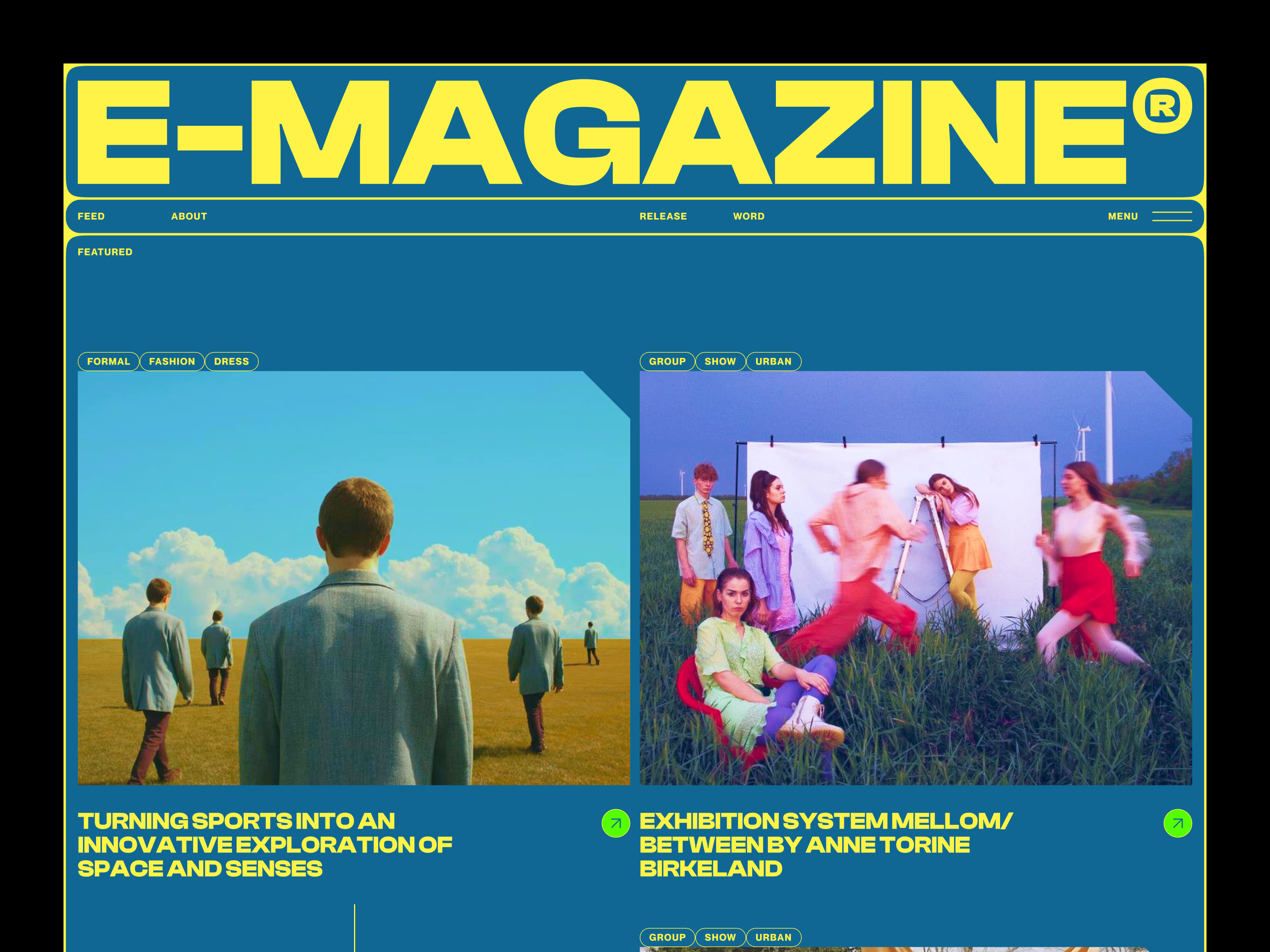 Magazine blog - Web header blog brutalism website design dark mode editorial header header design hero home page layout magazine minimalist modern website news publisher retro style tanim typography ui design web website hero design