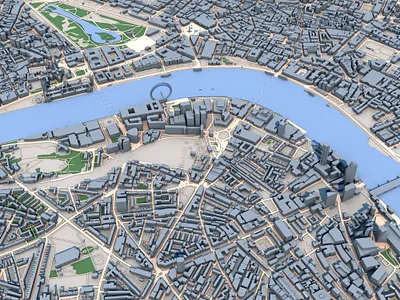 London City, United Kingdom, Real-World 3D City Model 3d 3d city 3d modeling 3d render architectural visualization architecture city environment city model cityscape digital twin environment environment art environment design game asset geospatial map terrain urban urban design visualization