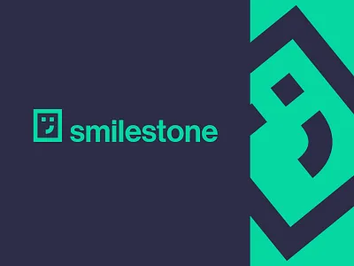 Smilestone - software house logo branding code face graphic design it logo milestone smile software software house square stone
