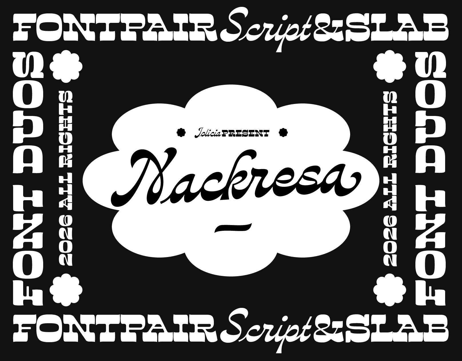 Nackresa | Font Duo | Free To Try artistic font bold branding font creative typography decorative typeface display typeface editorial font font duo free font freebies headline font logo font music design font poster font retro typography reverse contrast script font slab serif statement font vintage modern font