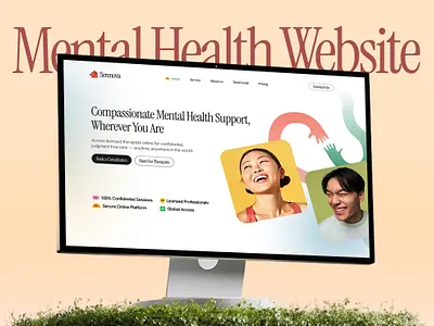 Serenova - Mental Health & Wellness Website UIUX Design branding case study health healthcare landing page mental health mental health app mental health website modern wellness orbillo psychologist social media design ui design uxui website design wellness wellness ui