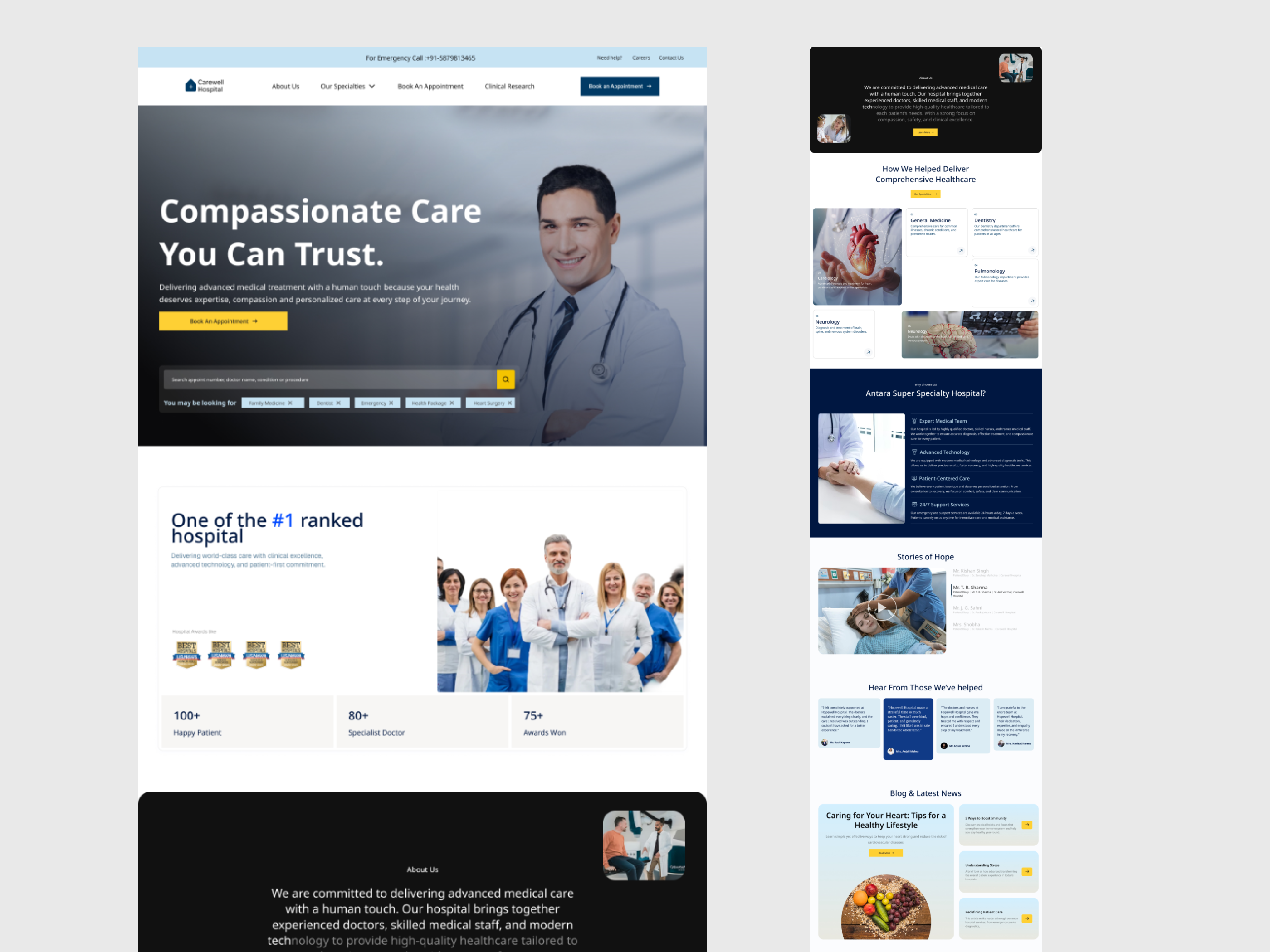 Healthcare Website Design ui