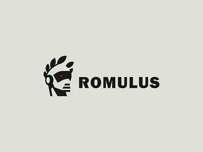 Romulus ai ancient computer head logo rome