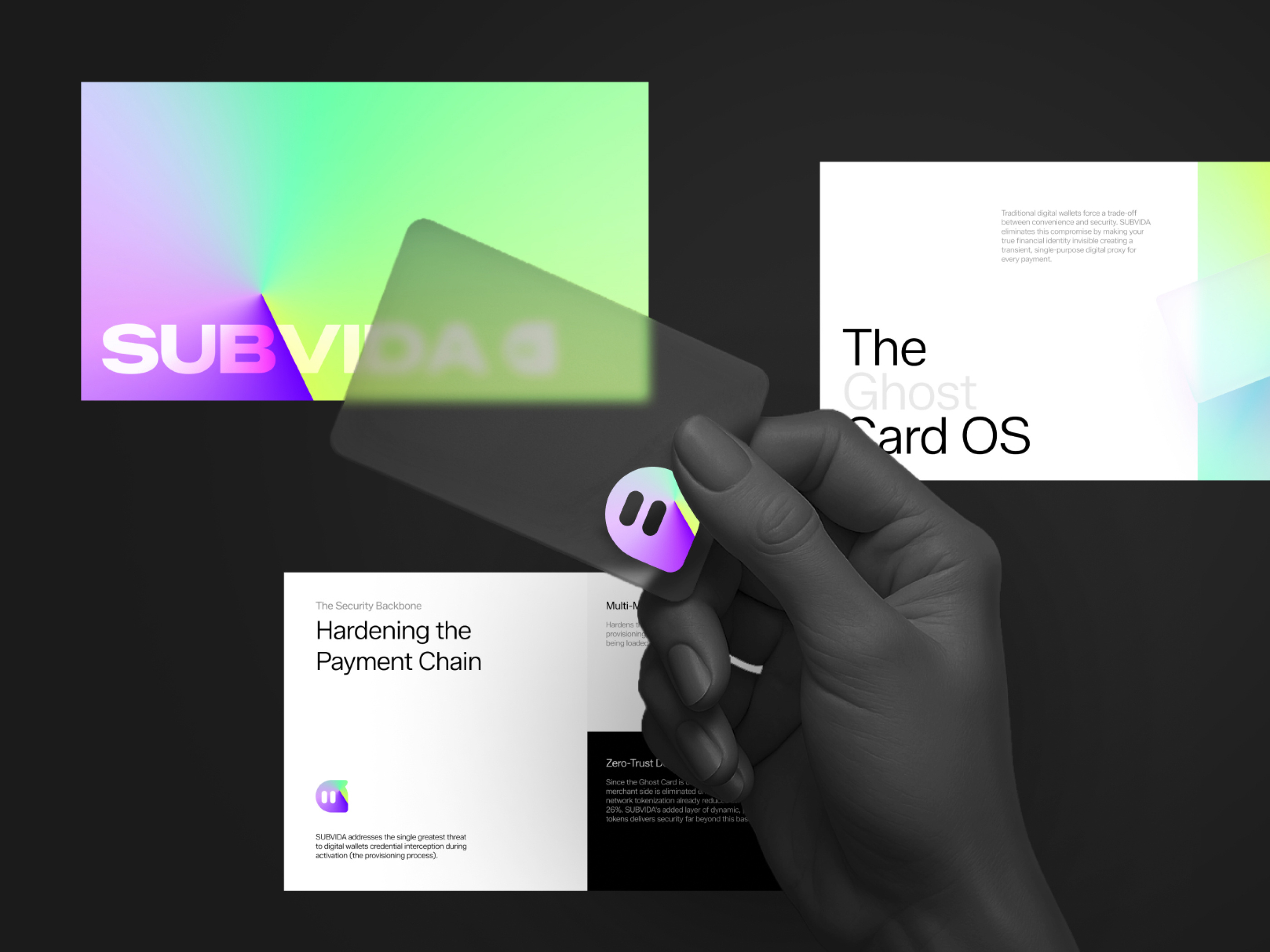 Presentation Design for SUBVIDA Ghost Card brand identity branding design edge graphic design logo modern pitchdeck ppt prese presentation presentation design simple tech technology visual visual identity